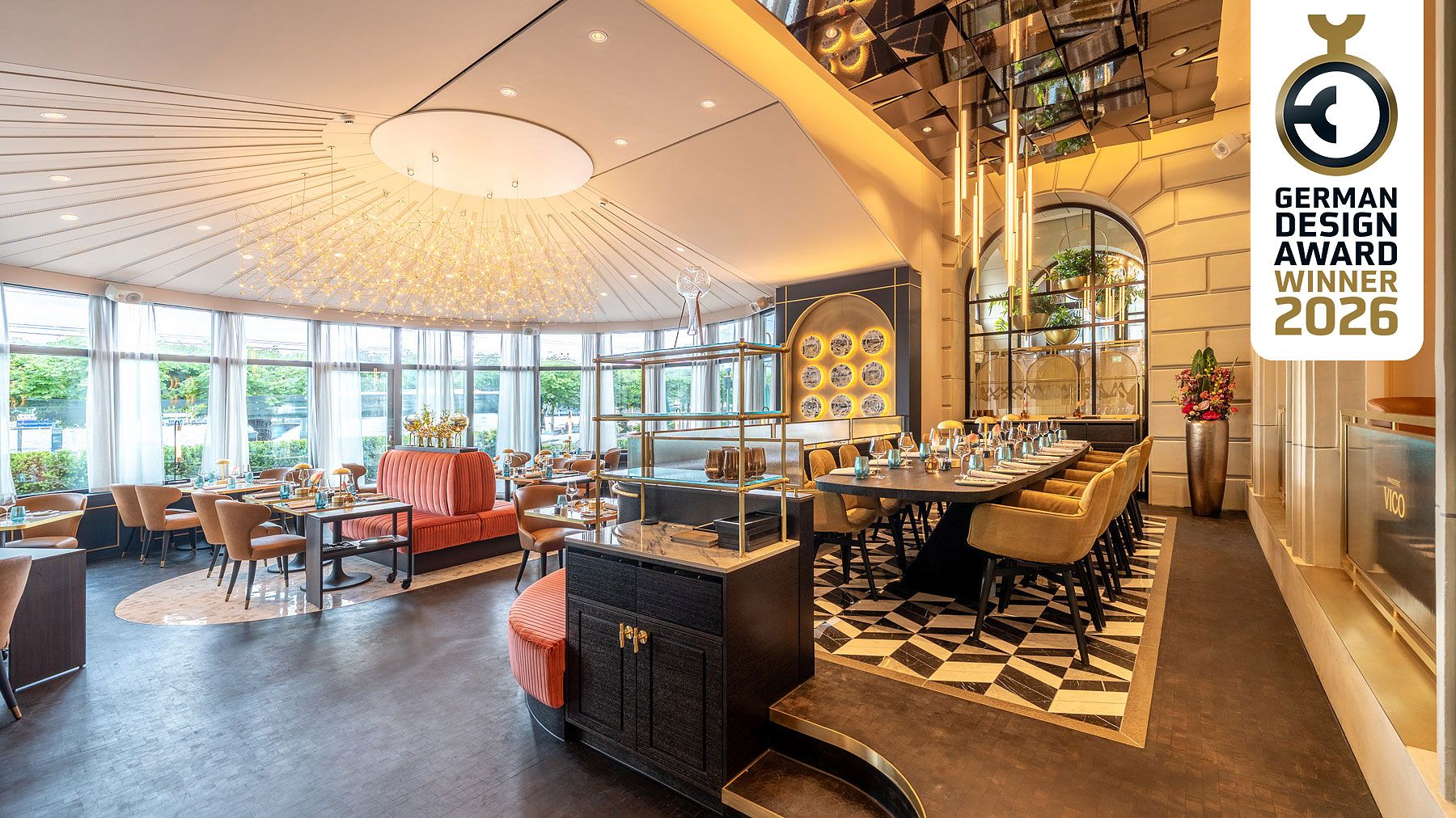 Restaurant Brasserie VICO 3 GDA Label - Hotel Schweizerhof Luzern - Innenarchitektur Design Restaurant - DOBAS AG © Elmar Laubender.jpg