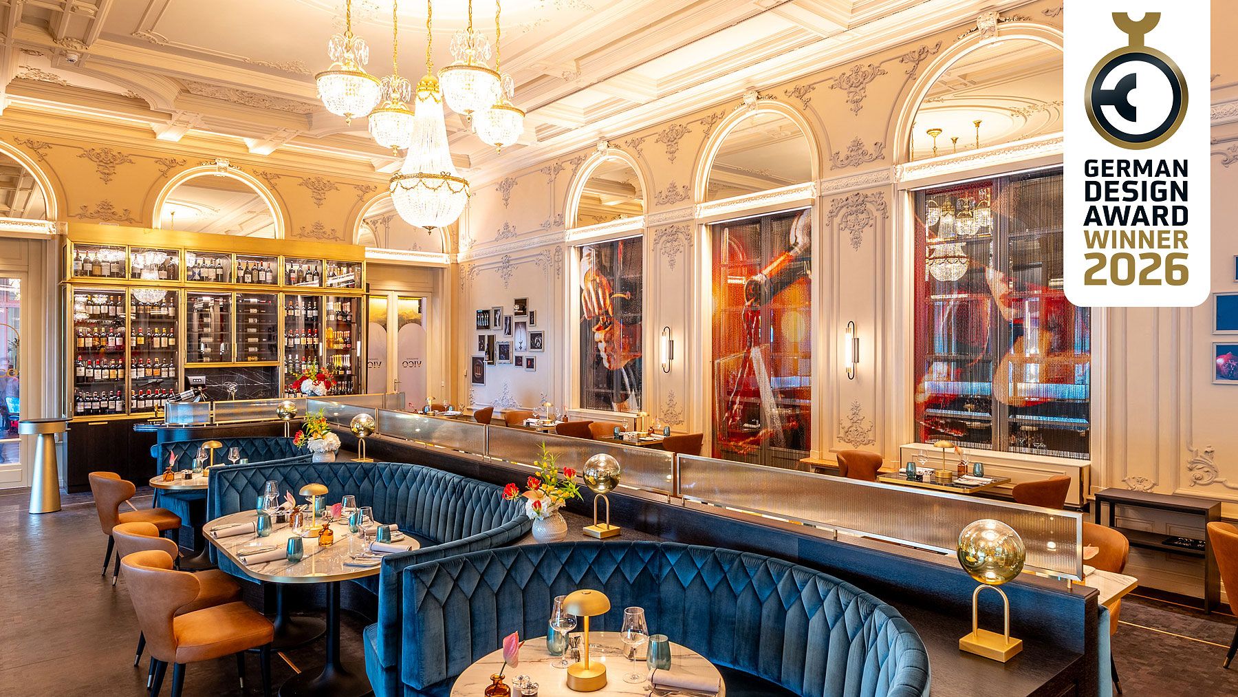 Restaurant Brasserie VICO 5 GDA Label - Hotel Schweizerhof Luzern - Innenarchitektur Design Restaurant - DOBAS AG © Elmar Laubender.jpg