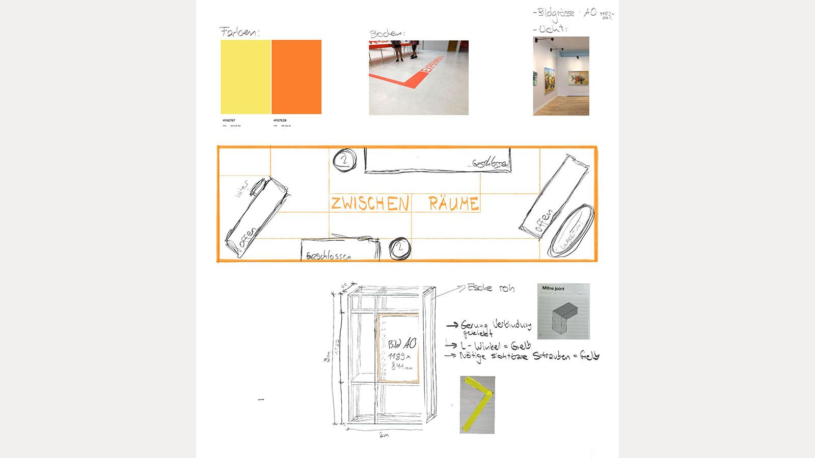 Initial sketches and thoughts for the trade booth © HFTG Skizzen - Projektauftrag Messestand - HFTG - neue raeume 2024.jpg