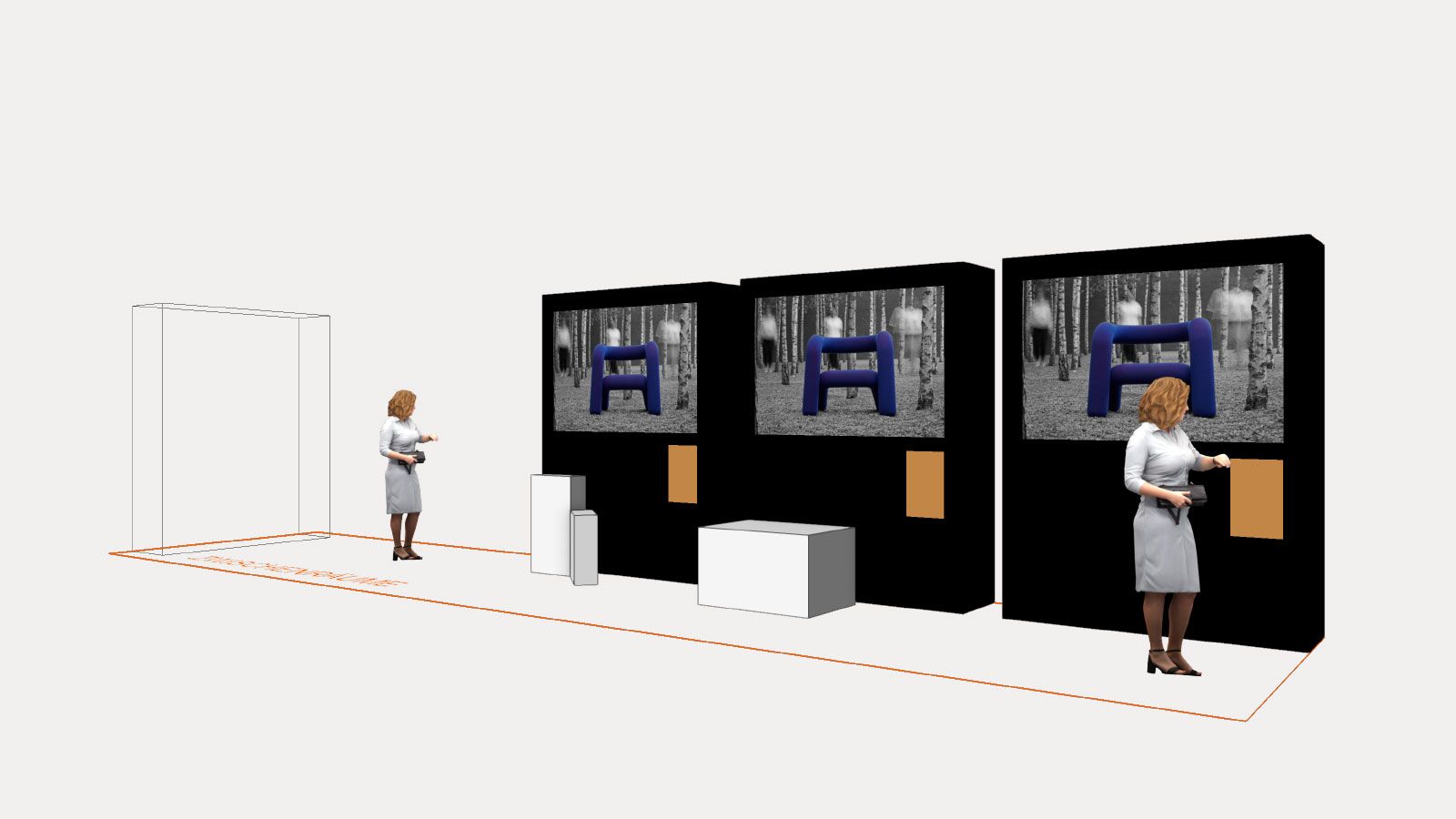We also visualised the centrepiece of the trade booth using CAD software © HFTG Rendering Messestand - Projektauftrag Messestand - HFTG - neue raeume 2024.jpg