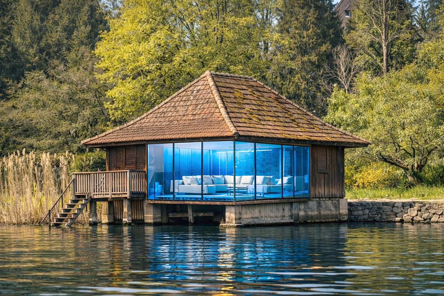Visualisierung Bootshaus Where Water Remembers Konzept